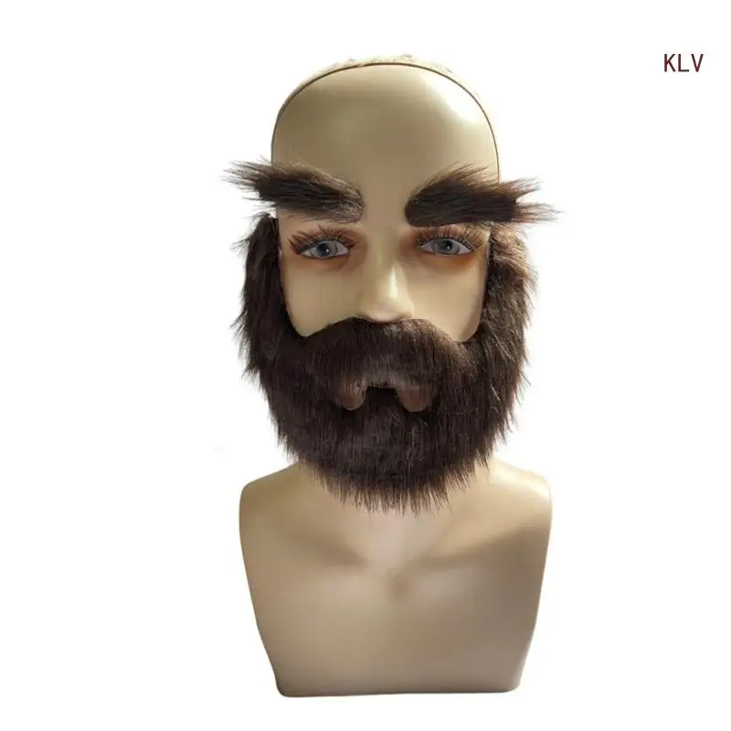 

Mustaches and Eyebrows Cosplay Costume Accessories for Men Women Halloween Christmas, Self Adhesive Moustache