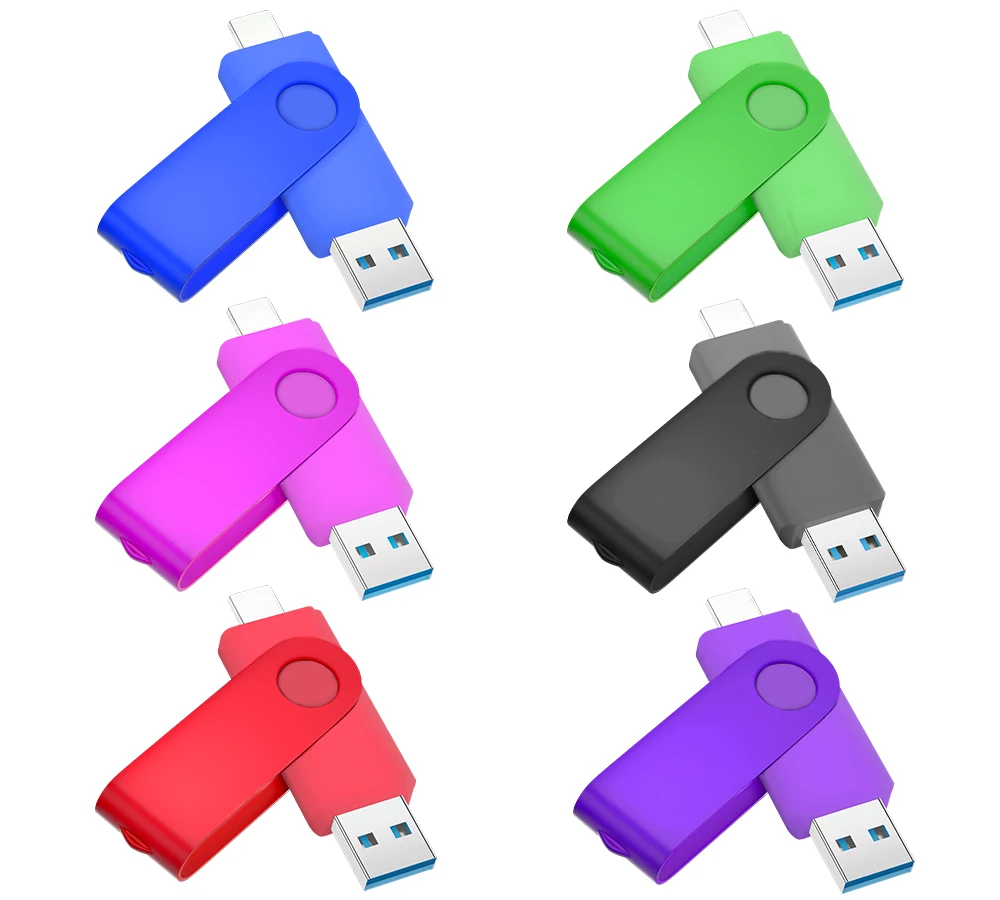 TYPE-C USB Flash Drive 128GB Real Capacity Pen Drive 64GB Free Key Chain Memory Stick Creative Business Gift Red U Disk Blue 32G
