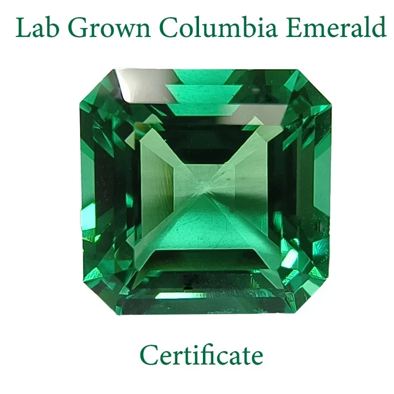 

Lab Grown Colombia Emerald Asscher Cut Square for Diy Advanced Jewelry Making Materials Selectable AGL Certificate