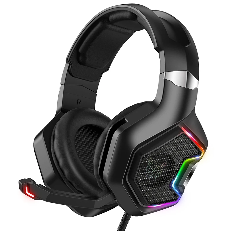 ONIKUMA K10Pro سماعة رأس احترافية للألعاب إلغاء الضوضاء للكمبيوتر PS4 XBox سماعة رأس سلكية مع ميكروفون بإضاءة خلفية LED