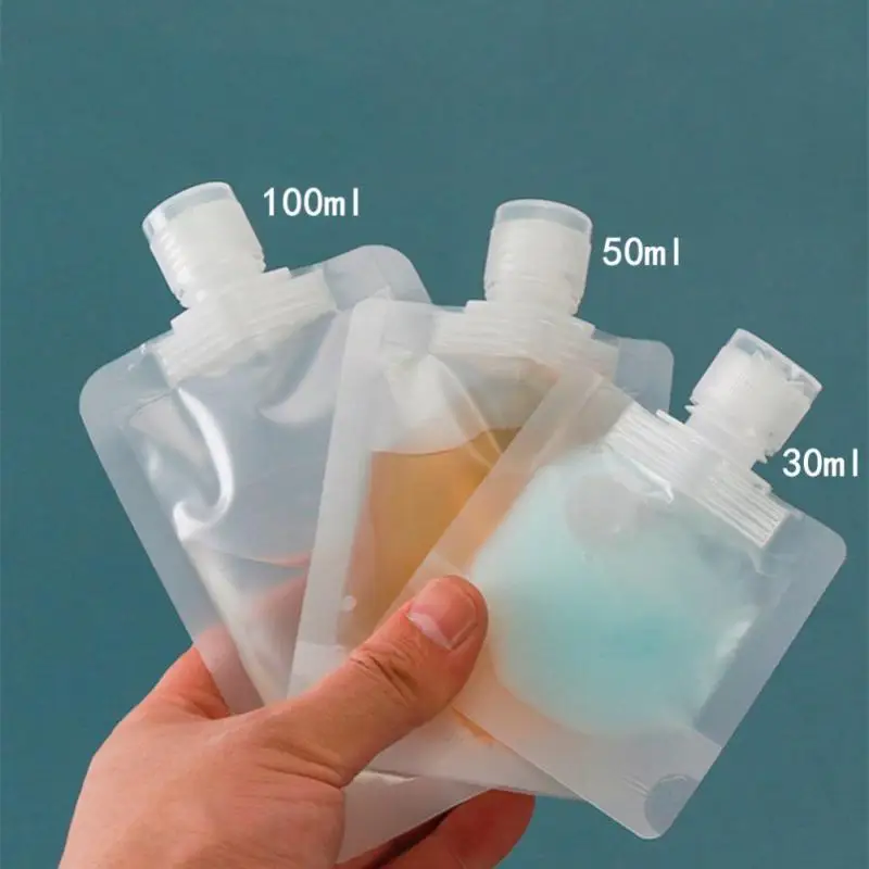 Travel Clamshell Lotion Shampoo Packaging Bag Sub Bags Travel Refillable, Empty Plastic Cosmetic Container 30ml 50ml 100ml