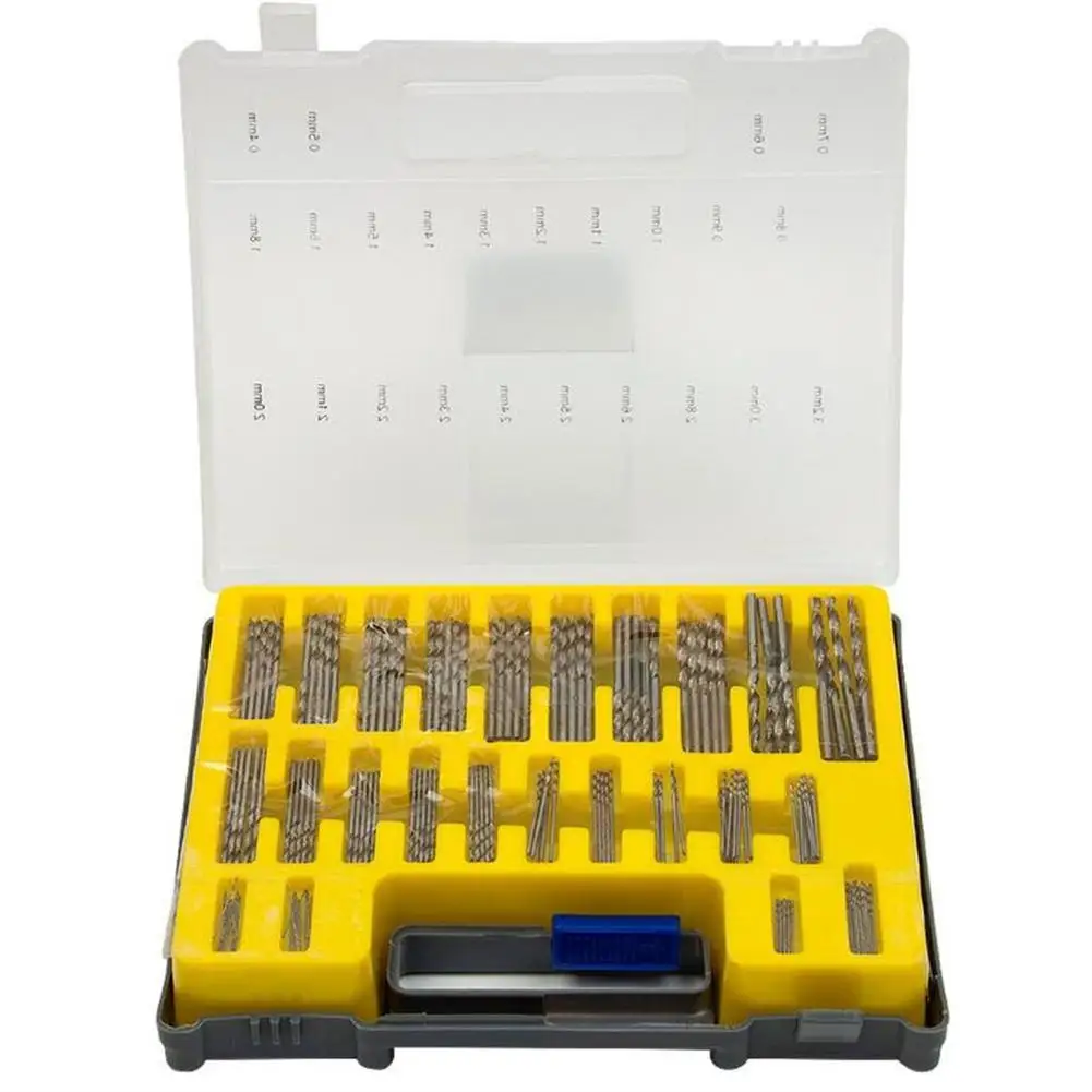 150pcs Professional Mini Twist Drill Bit Set With Plastic Storage Boxes Fast Drilling Speed High Speed Steel Drill Bit Set
