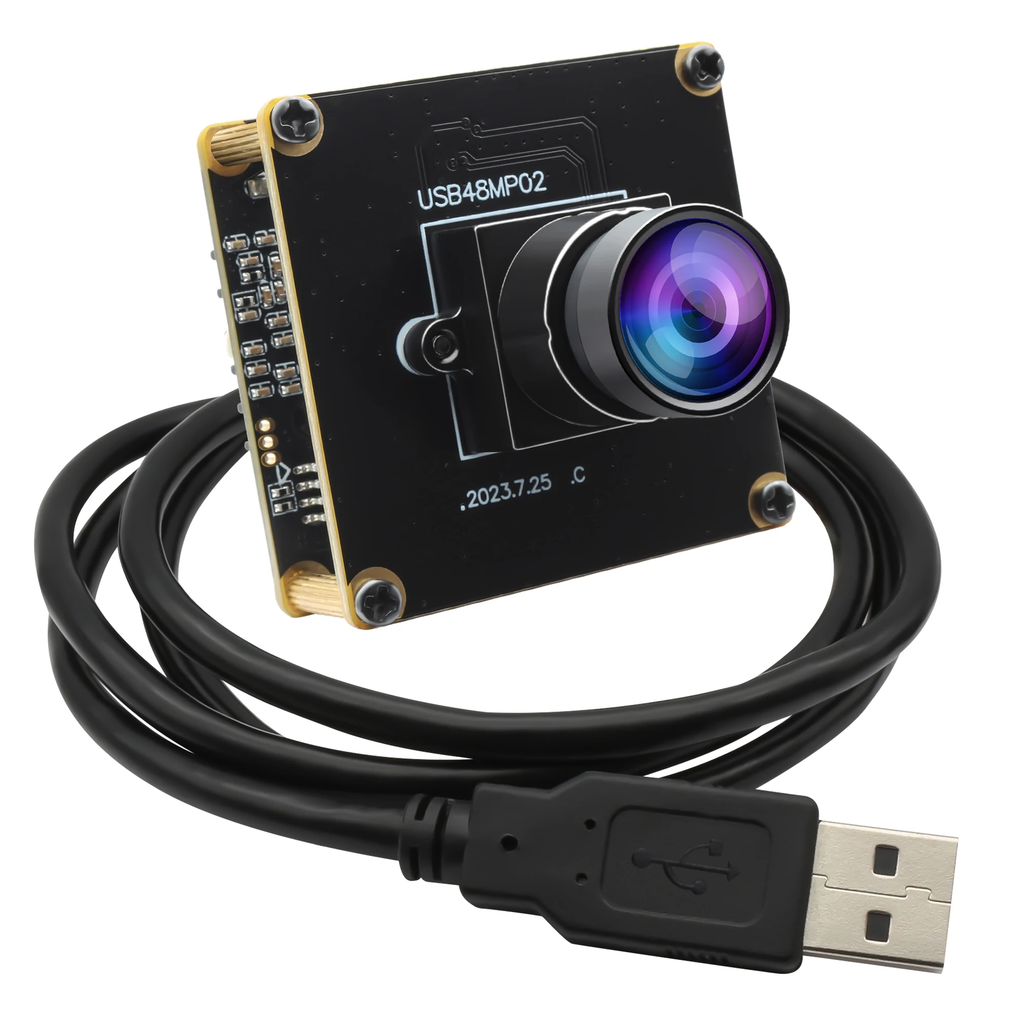 ELP Ultra HD 48MP USB Camera Module with No Distortion Lens Mini 4K PC Webcam UVC USB2.0 Lightburn Camera for Computer