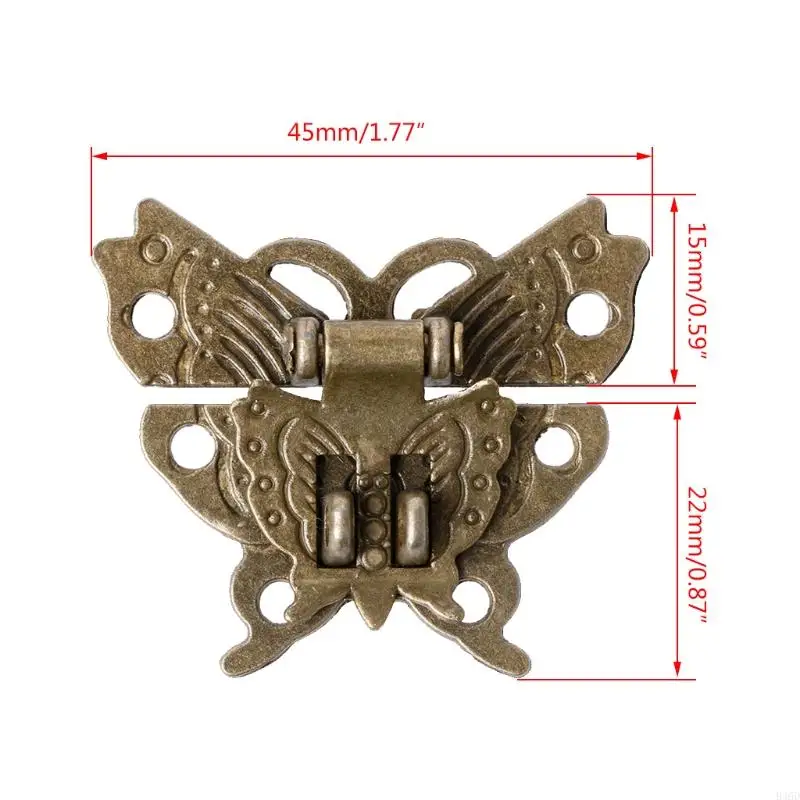 

B46D for Butterfly Antique Bronze Hasp for Latch Wooden Box Mini Cabinet Buckle Locks