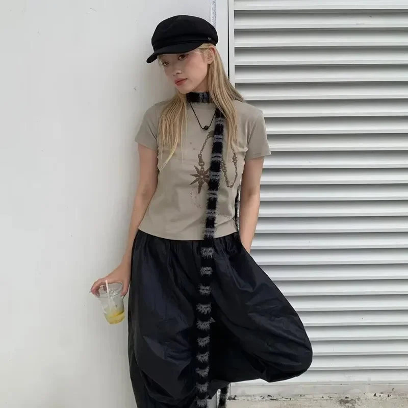 250cm y2k menina lenço fino moda pelúcia longa tira cachecol feminino imitação de pele de vison quente designer punk cachecol pano acessórios