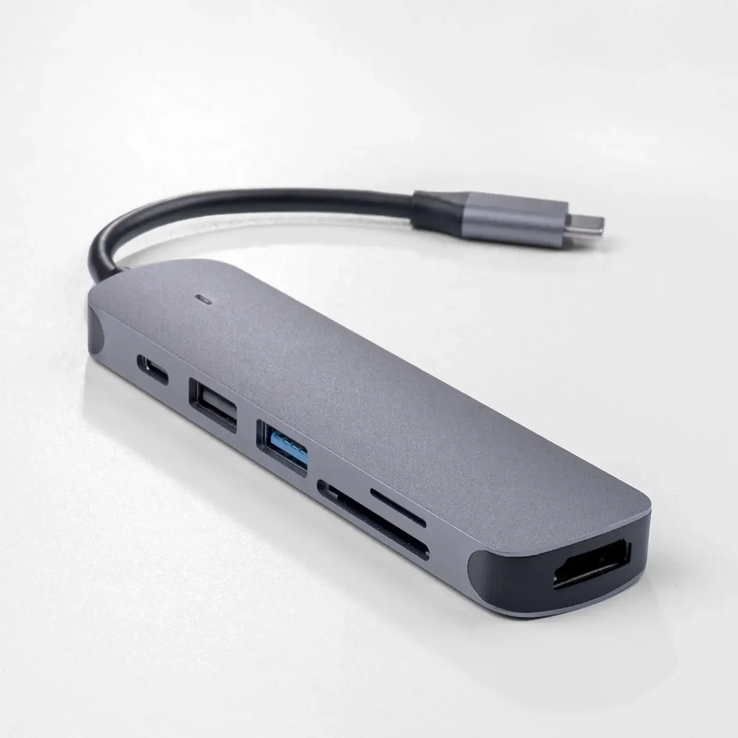 

6 в 1 USB C хаб адаптер Тип C USB 3,0 Hub 4K hdtv устройство для чтения карт SD TF все в одном док-станция