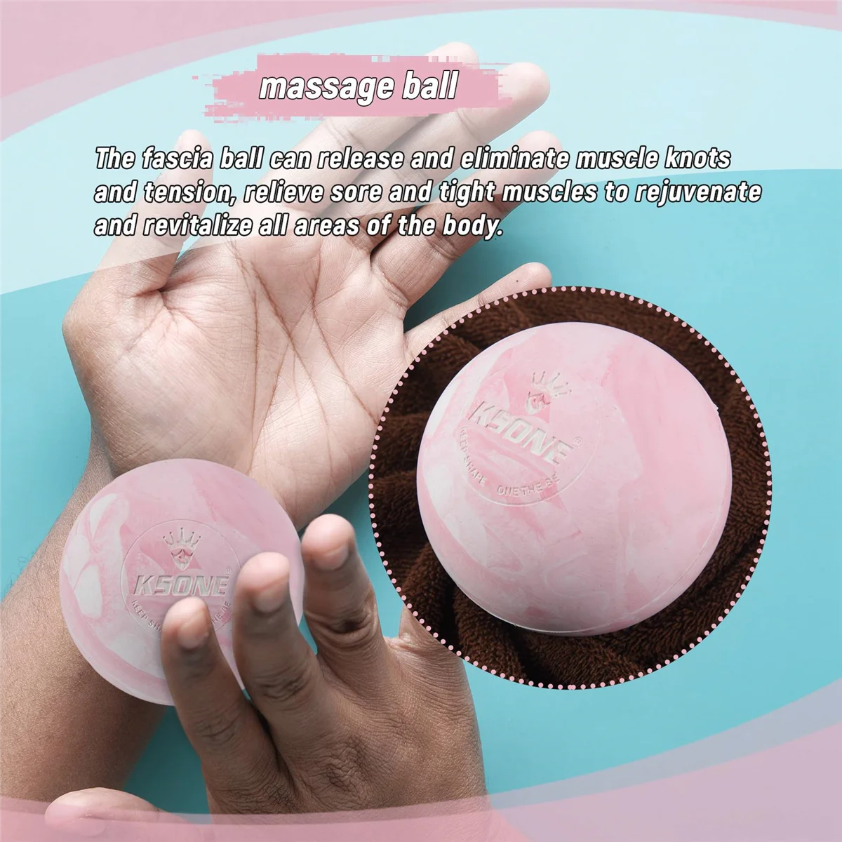 SMIEA KSONE Palla da massaggio per lacrosse-Spalla da massaggio fitness portatile -Rullo per massaggio muscolare-Relaxazione Palla da massaggio morbida 3