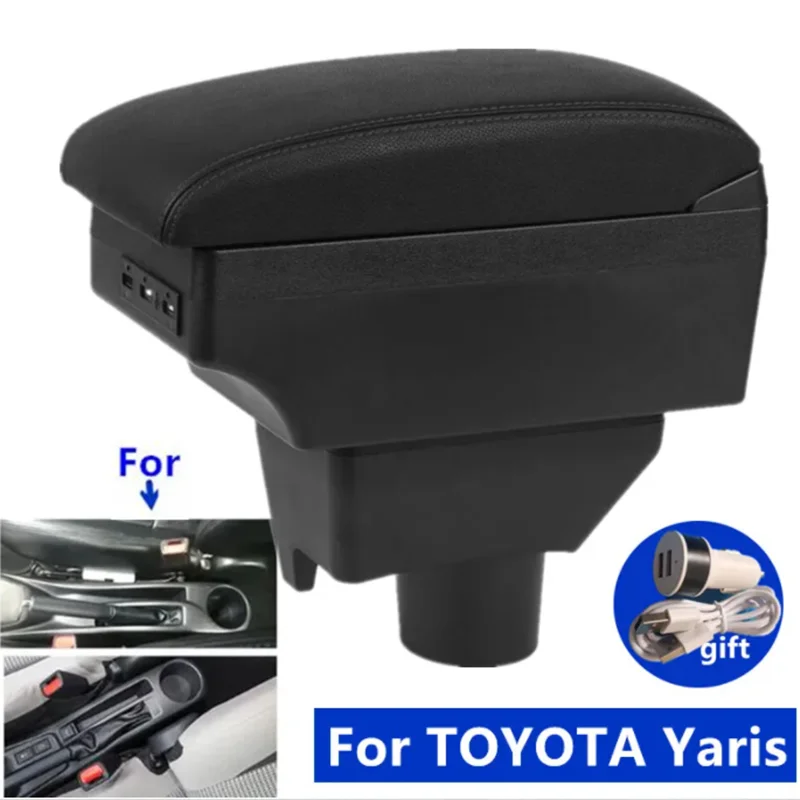 Für TOYOTA Yaris Armlehnenbox Für TOYOTA Yaris Vitz Auto-Armlehnen-Mittelaufbewahrungsbox Speziell für den Innenraum Nachrüst-Autozubehör