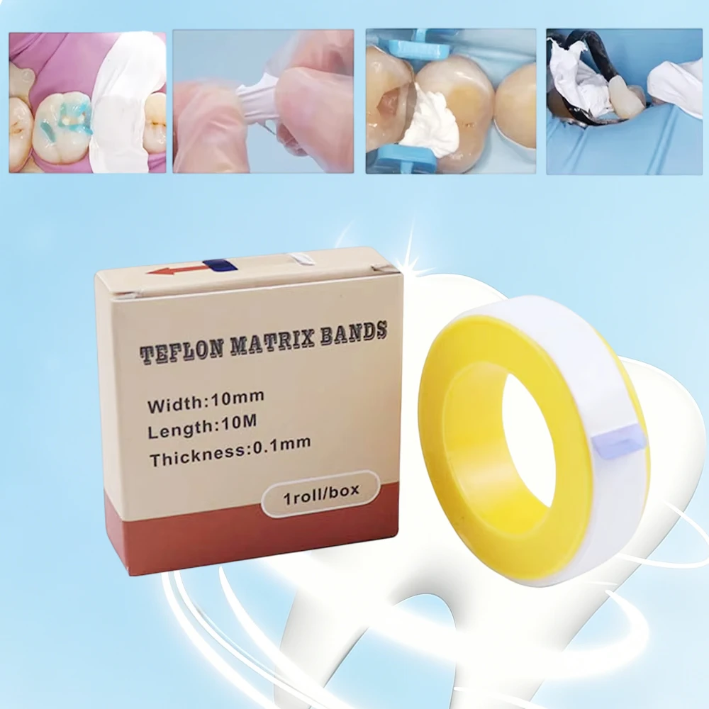 0.1Mm Dental Teflon Matrix Bands 10M/roll White Matrices Retainer Strips for Teetn Restoration Dentist Material view 5