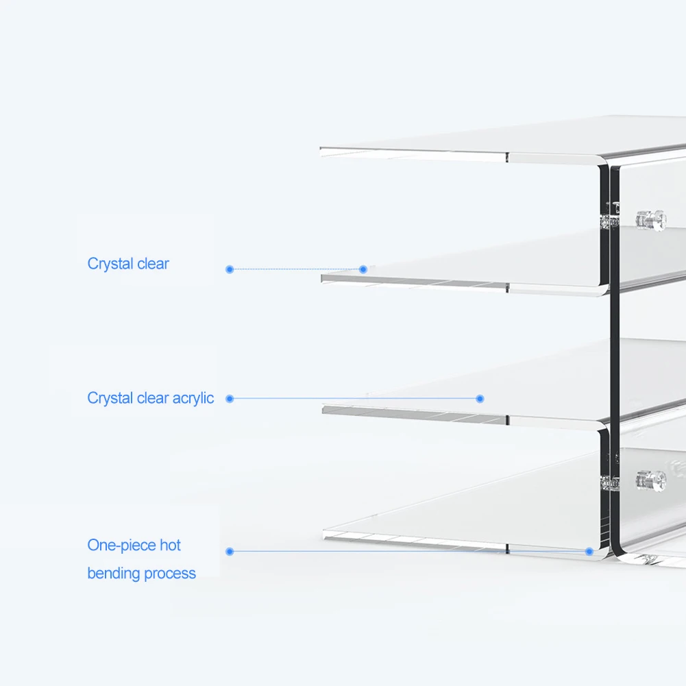 Rack de armazenamento de teclado e mouse acrílico, teclado de 3 camadas, organizador de mesa, prateleira de teclado para casa e escritório