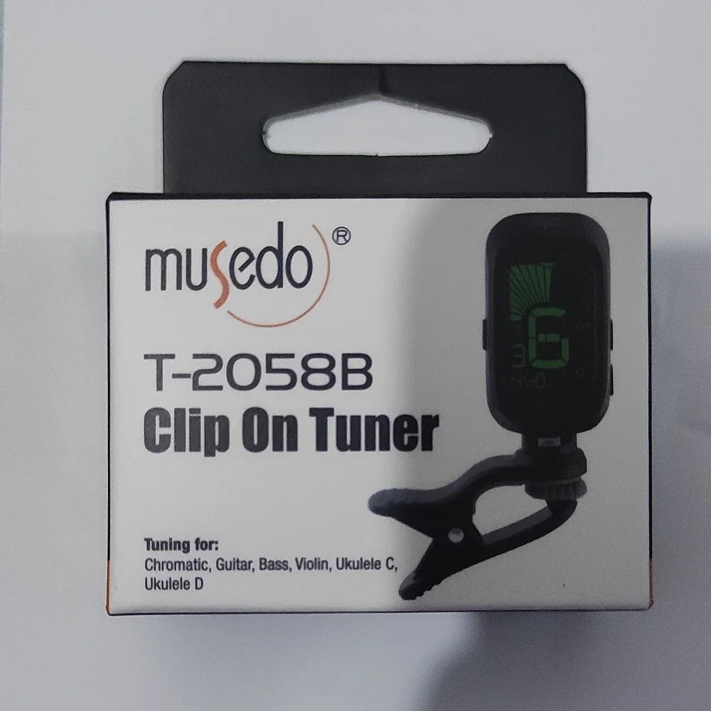 Musedo T-2058B Auto Clip-on Tuner Chromatic Guitar Bass Violin Ukulele C Ukelele D b bb Flat Tuning LCD Display Backlit Tuner