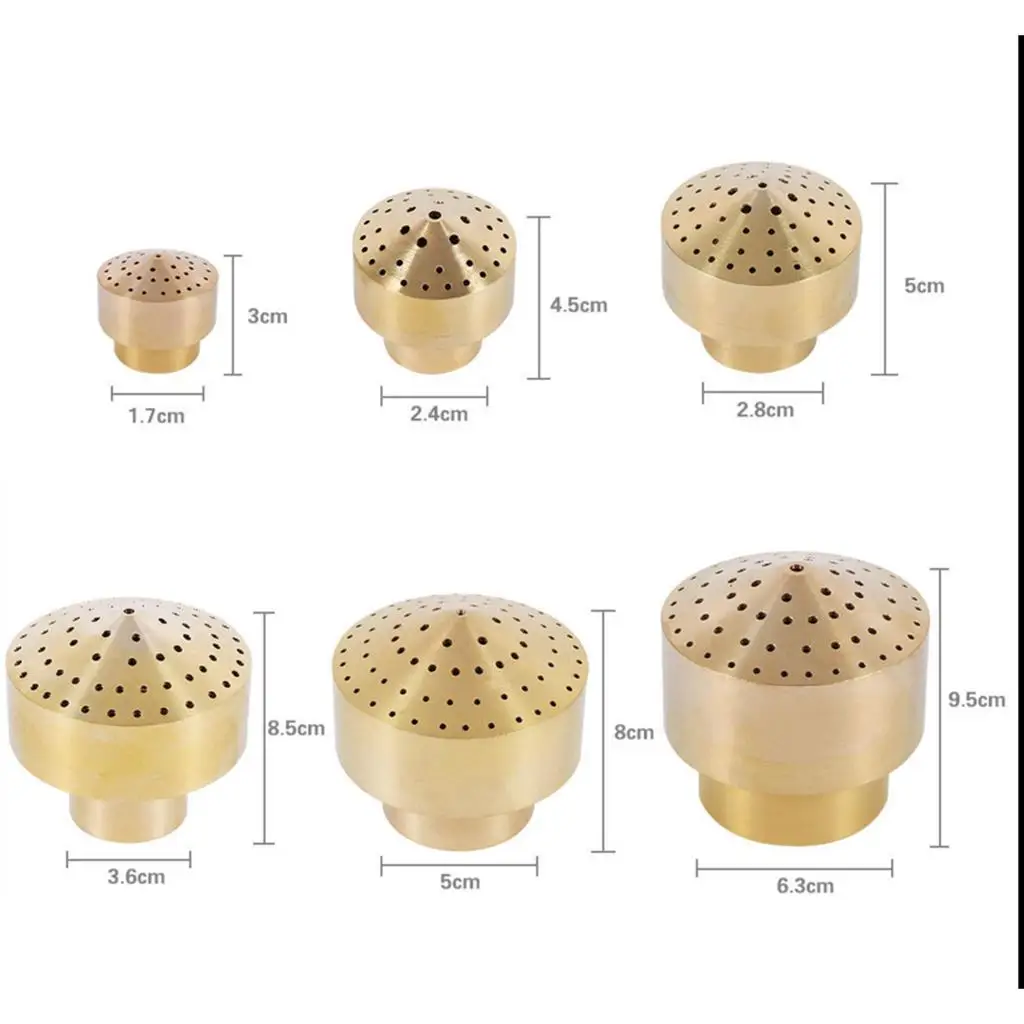Water Fountain Nozzle Brass Spray Head Large Jet Pond Sprinkler for Relaxing Decorative Water Fountain