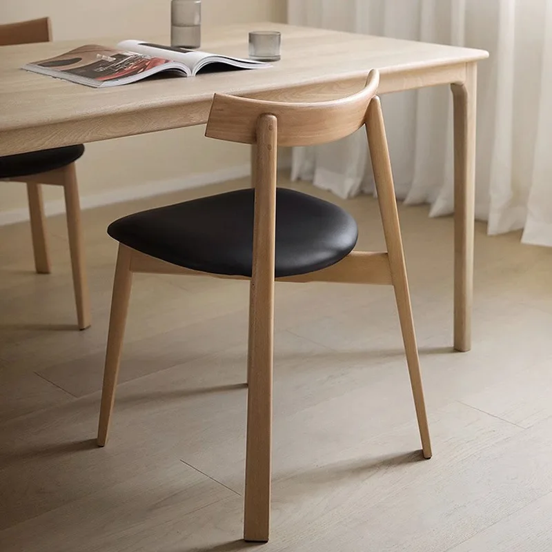 Estilo nórdico madeira maciça jantar cadeira, cadeira do lazer simples para sala de estar, quarto e maquiagem, download gratuito