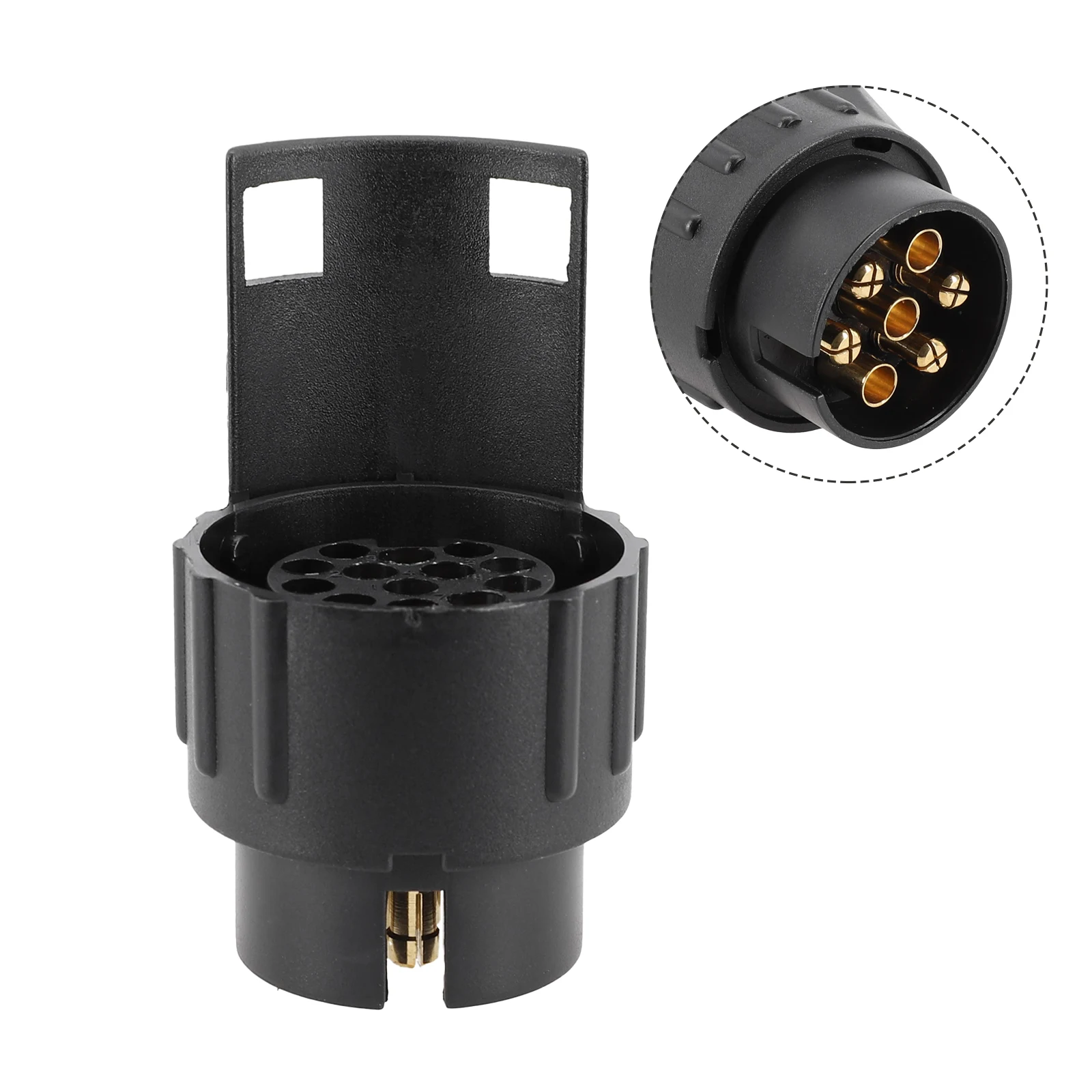 7 Pin Vehicle Socket to 13 Pin Trailer Socket Adapter for Caravan Towbar Wiring and Signal Light Transfer Compatibility