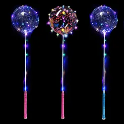 10-50 Pack 20inch LED Bobo Ballon Butterfly Printed BoBo Balloon Transparent Bubble Balloon for Party Birthday Weding Decoration