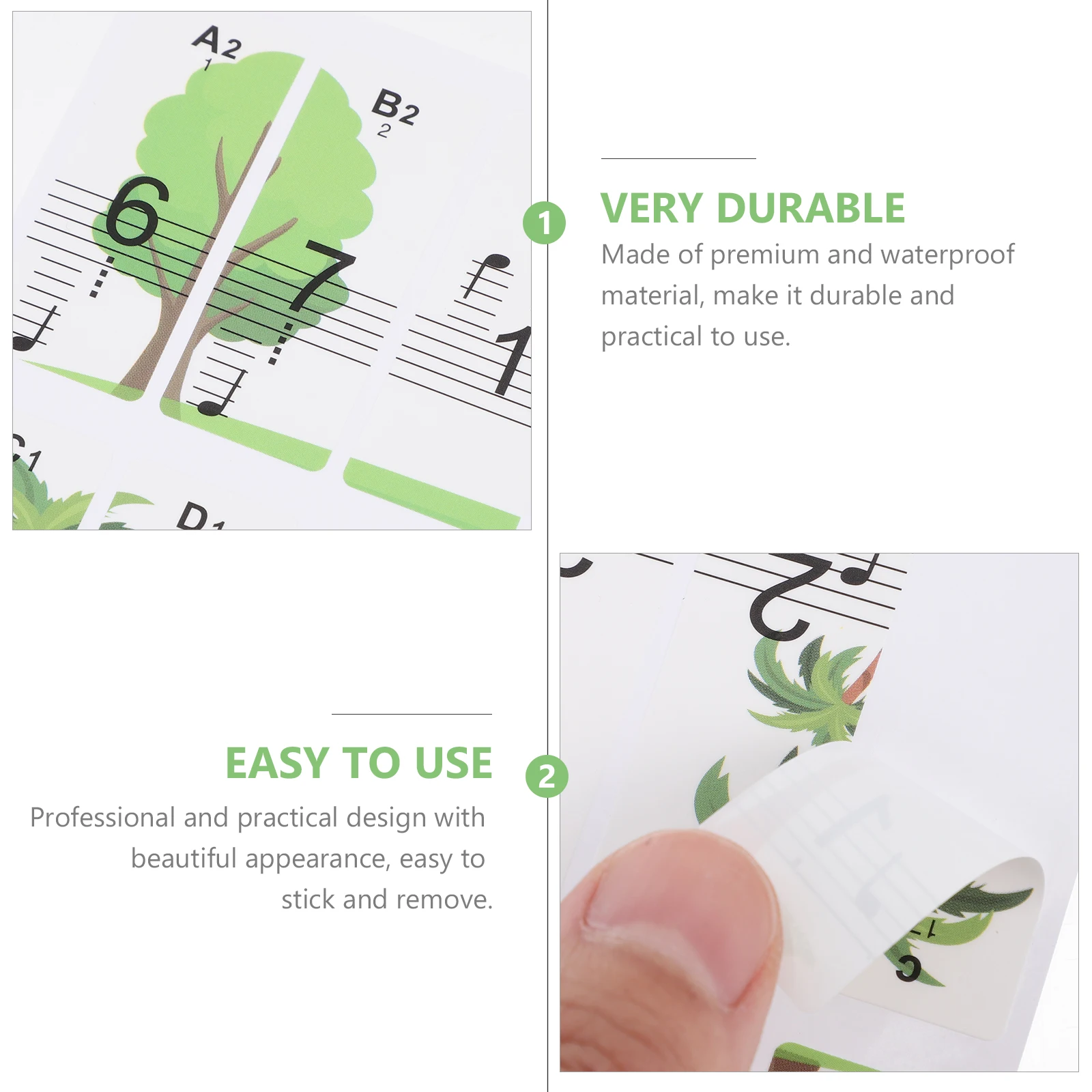 

Piano Keys Sticker Kids Teaching Keyboard Electronic Applique Beginners Paper Keyboards Cover Stickers Labels Child