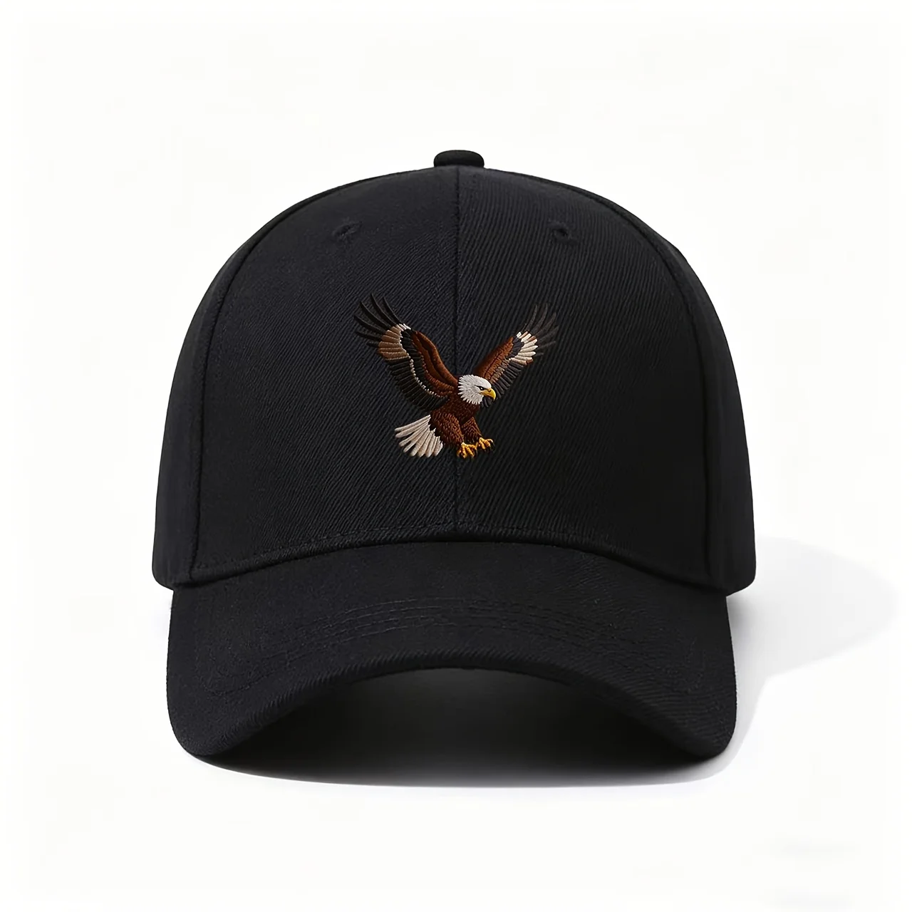 American Pride Baseball Cap with Embellished Bald Eagle & Brown/White Stitching - Adjustable Lightweight Hat Suitable for Freedo