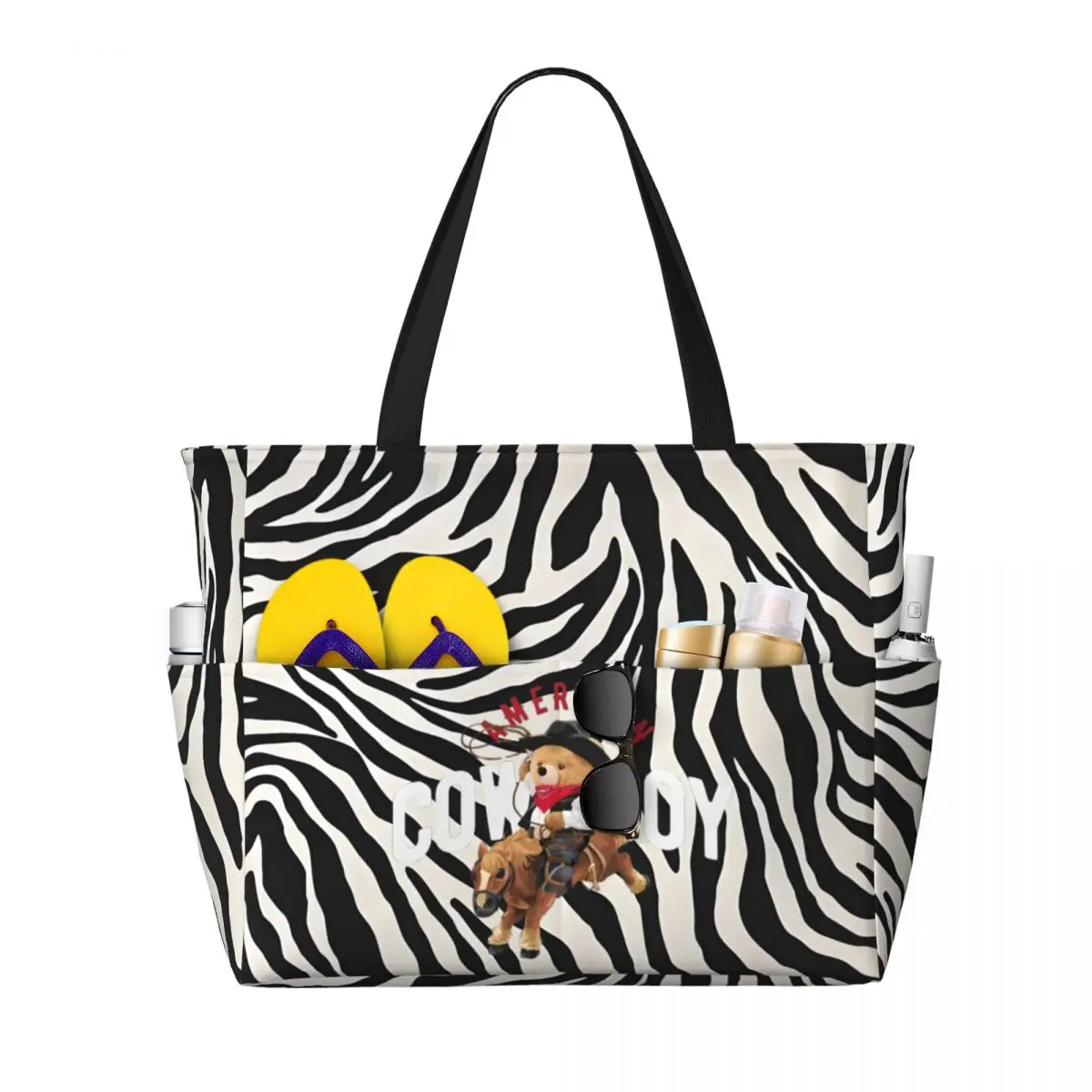 

Large Capacity BeachTravel Bag Anime Bear Teddy Large Tote Beach Bag Shopping Bags Underarm Shoulder Bag