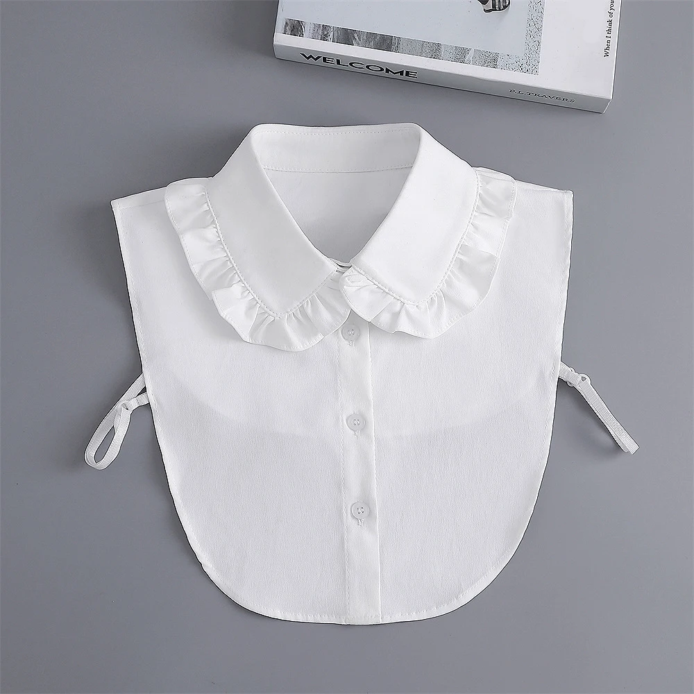 

Women Fake Collar Shirt Ruffles Lapel Detachable Shirt Collar Girls Sweater False Collar Blouse Clothes Accessories Tie Faux Col