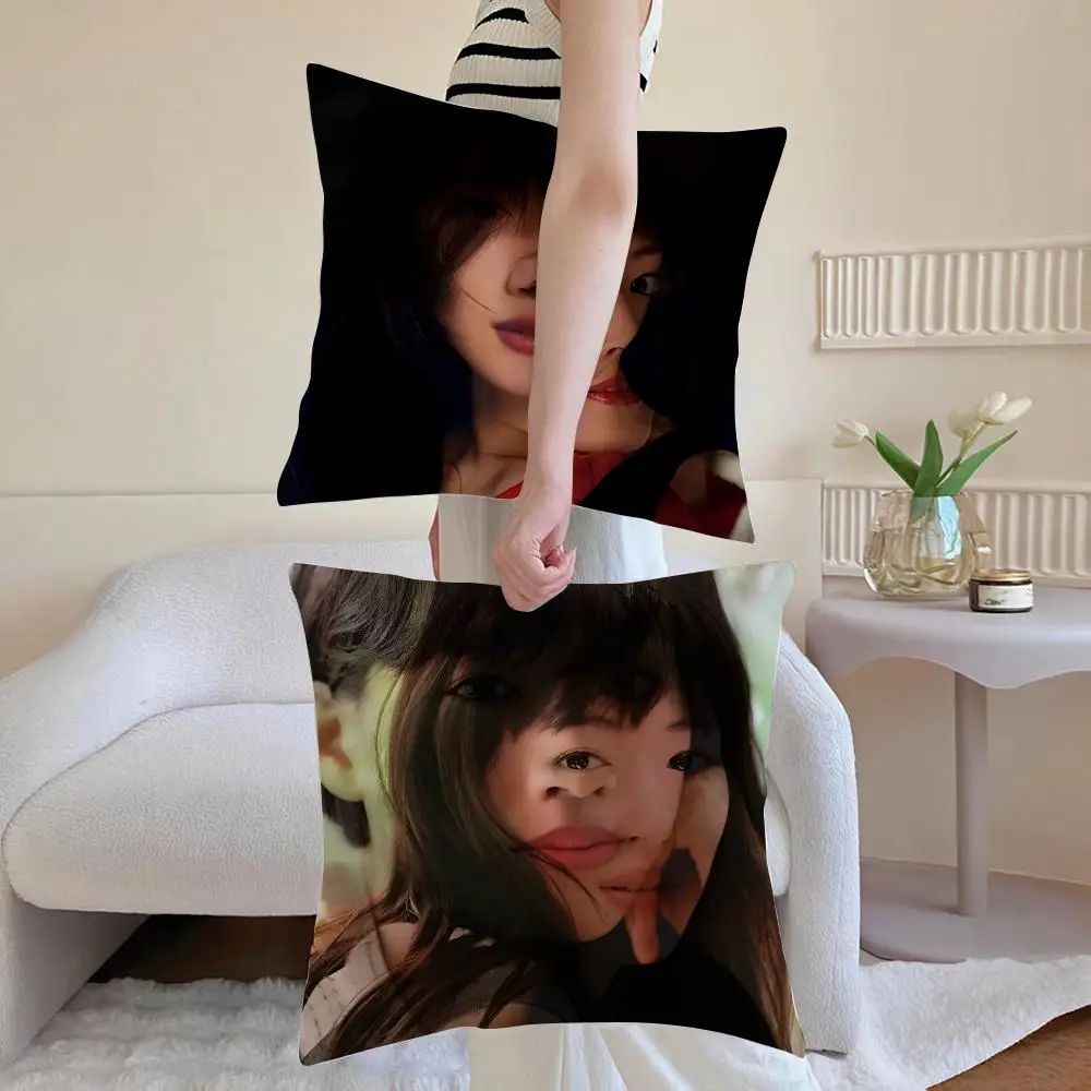Haruka Ayase Actor Cushion Cover Anti-dustmite Pillowcase Invisible zipper silky short plush Sofa cushion cover