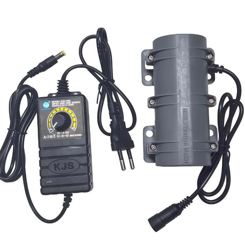 12V 24V Double Eccentric Brush DC Vibration Motor and EU/US Power Supply 3800rpm Alarm 3650 Small Massage Table Vibration Moto