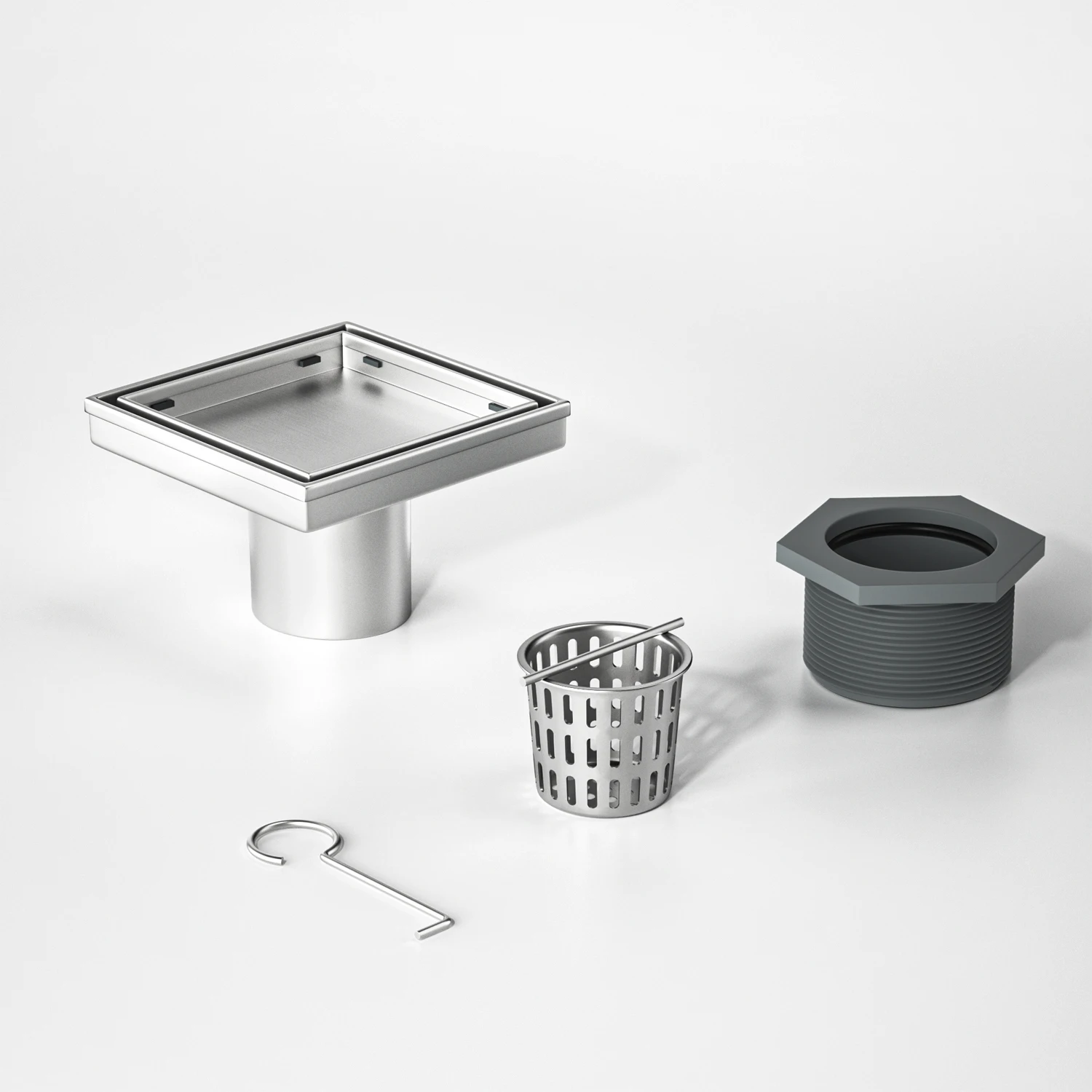 Square 304 Stainless Steel Shower Floor Drain with High Efficiency and CUPC Certification for Bathroom Use