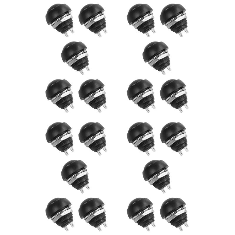 

SYW-черный 20X шт. 12 мм водонепроницаемый мгновенный ВКЛ/ВЫКЛ кнопочный круглый SPST переключатель
