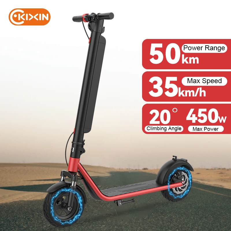 

Newest Foldable E Scooter 35km/h Max Speed 10" Vacuum Tires 450W Motor Kick Scooter With Removable 36V13Ah Battery For Urban
