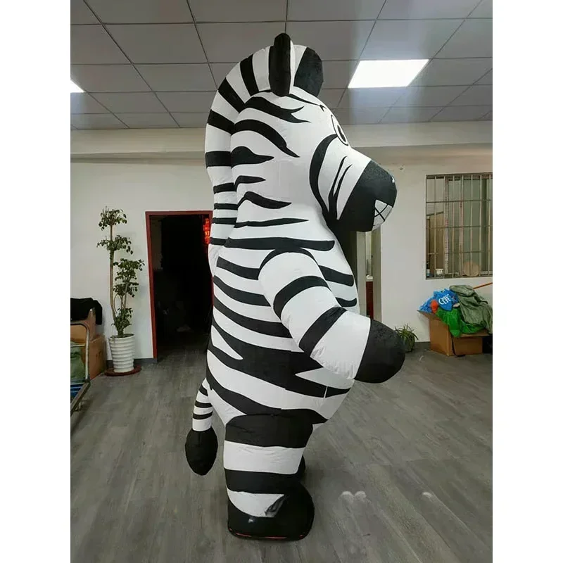 Inflatable Zebra Mascot Costume Adult Full Body Plush Suit Cartoon Character Cosplay for Party Parade Event view 5
