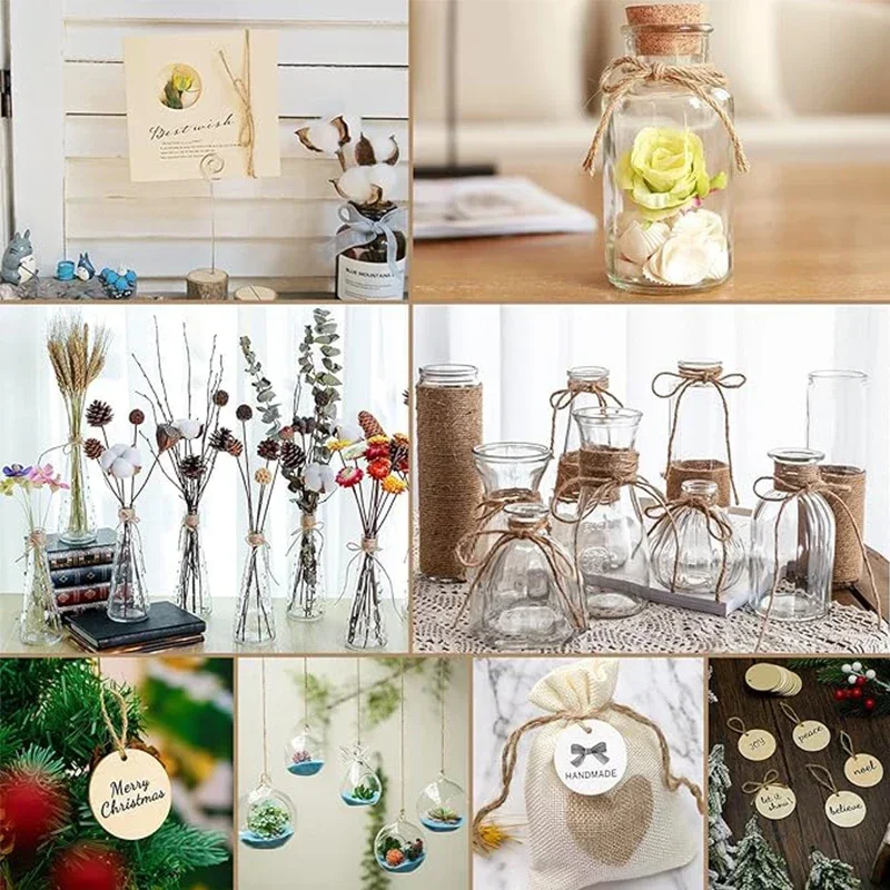 2/1 لفات خمر حبل القنب المنسوجة يدويا ، DIY الإضاءة هالوين عيد الميلاد الزفاف الديكور حبل القنب ، قوي ودائم #5