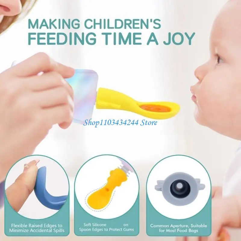 

Набор насадок для ложек для кормления детей, набор ложек для кормления младенцев, силиконовые насадки для детских ложек, набор