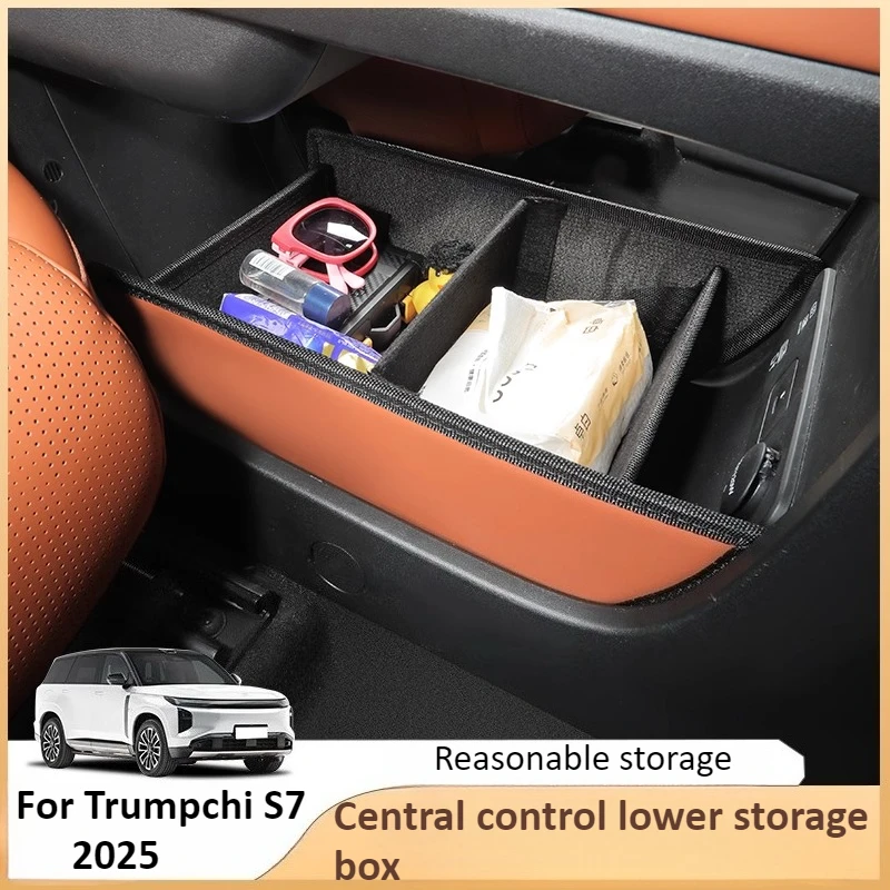 

For GAC Trumpchi S7 2025 2026 car central control lower storage box armrest box storage modification accessories