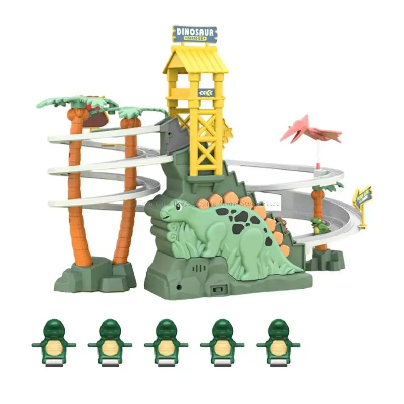 Desafio dinossauros interativos Trilha elétrica Motorized Sliding escalada brinquedo educacional