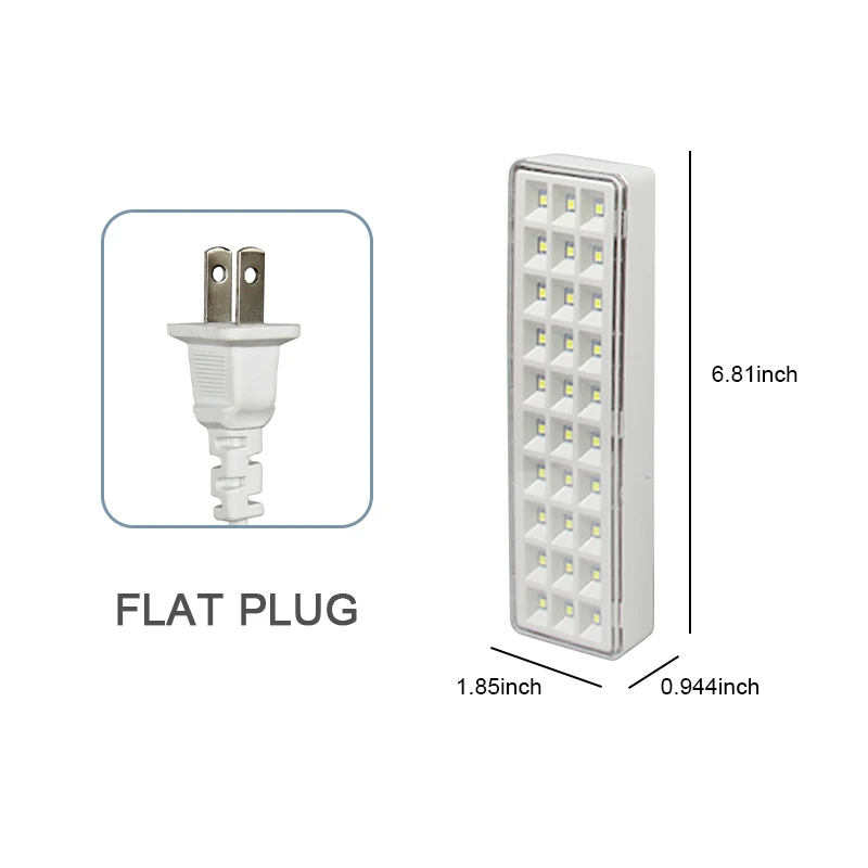 Lampe de secours à 30LED, éclairage d\'urgence, 2 modes d\'éclairage, lampe murale, ampoules pour maison intelligente, panne de courant