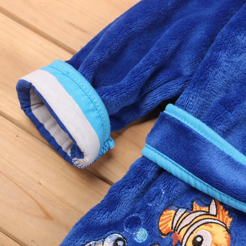 New Children Pijama Infantil Kids Warm Pajama Nemo Pyjamas Boys Baby Girls Blue Clown Fish Animal Flannel Sleepwear Robe