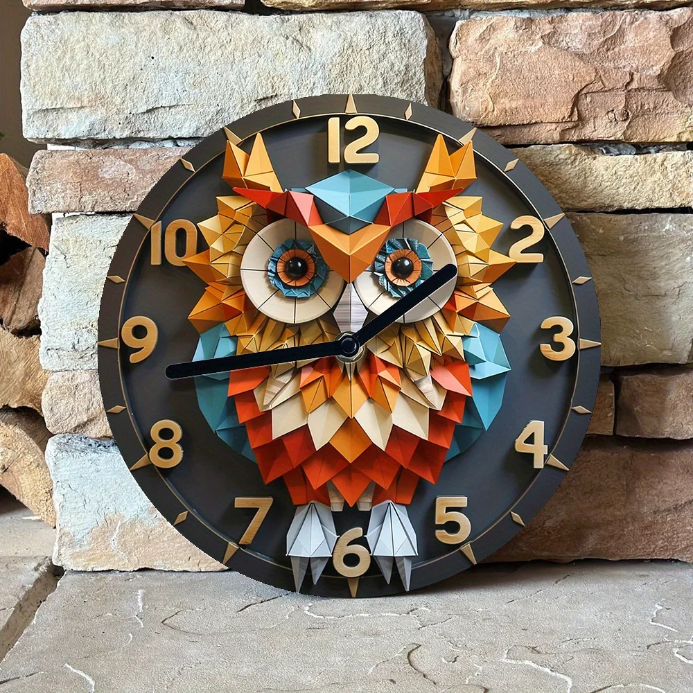 Clock With Owl Design -Diy, Autumn-Themed Decor For Apartments & Girls' Rooms Clock Wall Decor Wall Clocks For Living Room Decor