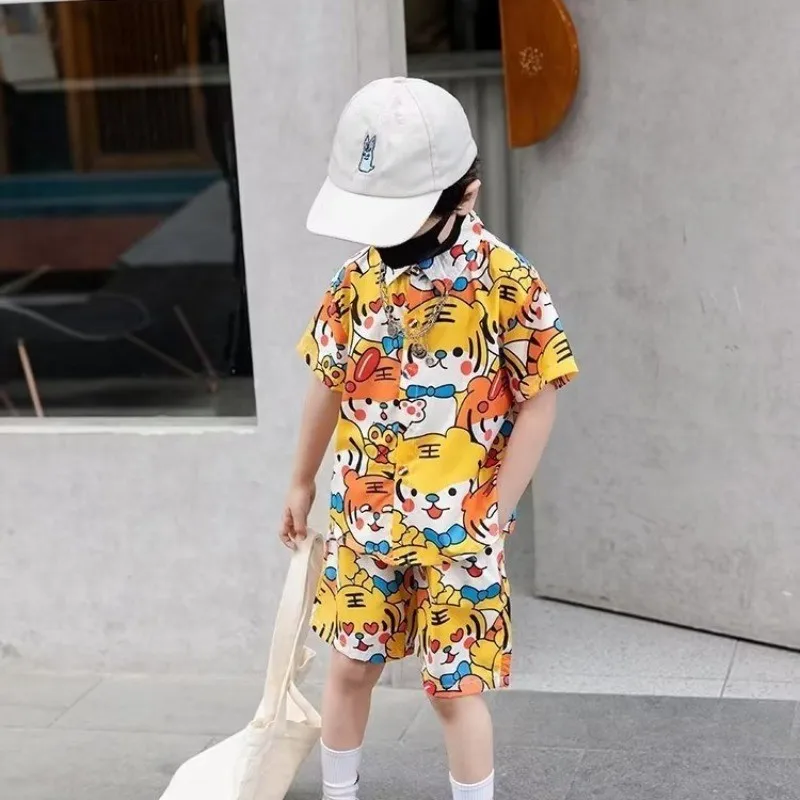 

Летняя одежда для мальчиков, пляжный костюм для мальчиков, наряды, футболка для мальчиков, шорты, 3, 4 дюйма, комплекты одежды для мальчиков