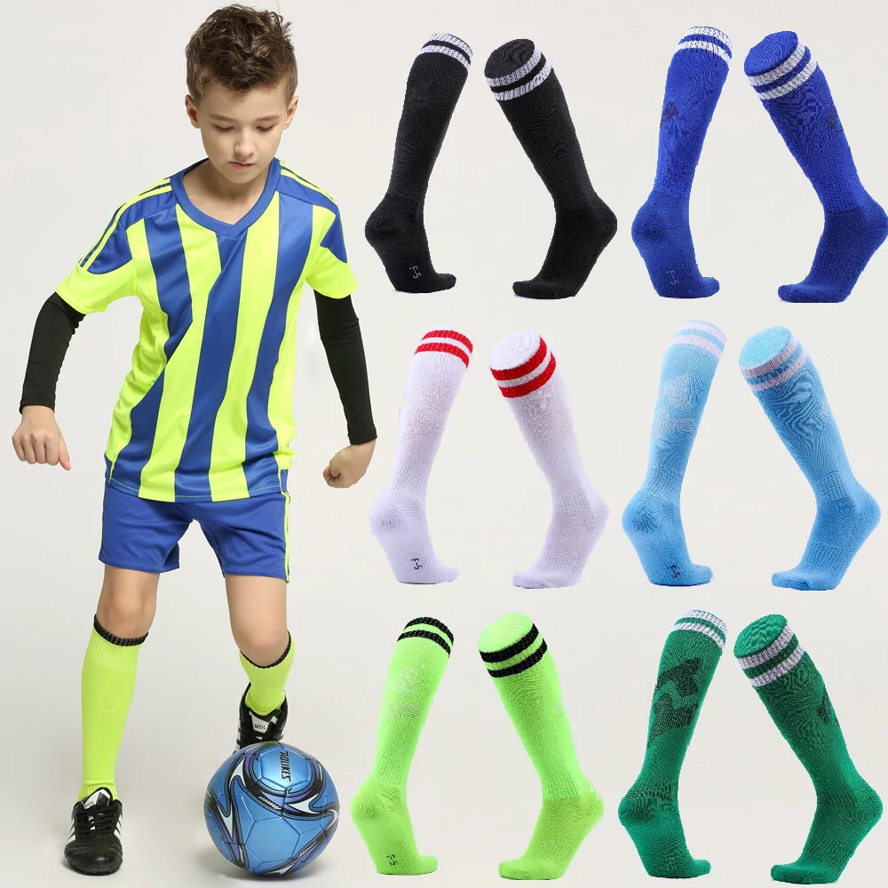 Kaus kaki sepak bola dewasa, kualitas tinggi, kaus kaki panjang, Legging katun, kaus kaki olahraga lari anak-anak