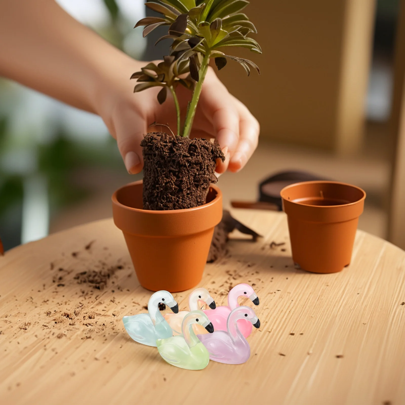 30 قطعة فلامنغو صغيرة رائعة النحت الحيوان الزخرفية للمنزل مكتب سيارة حديقة المشهد زخرفة سطح المكتب ديكور