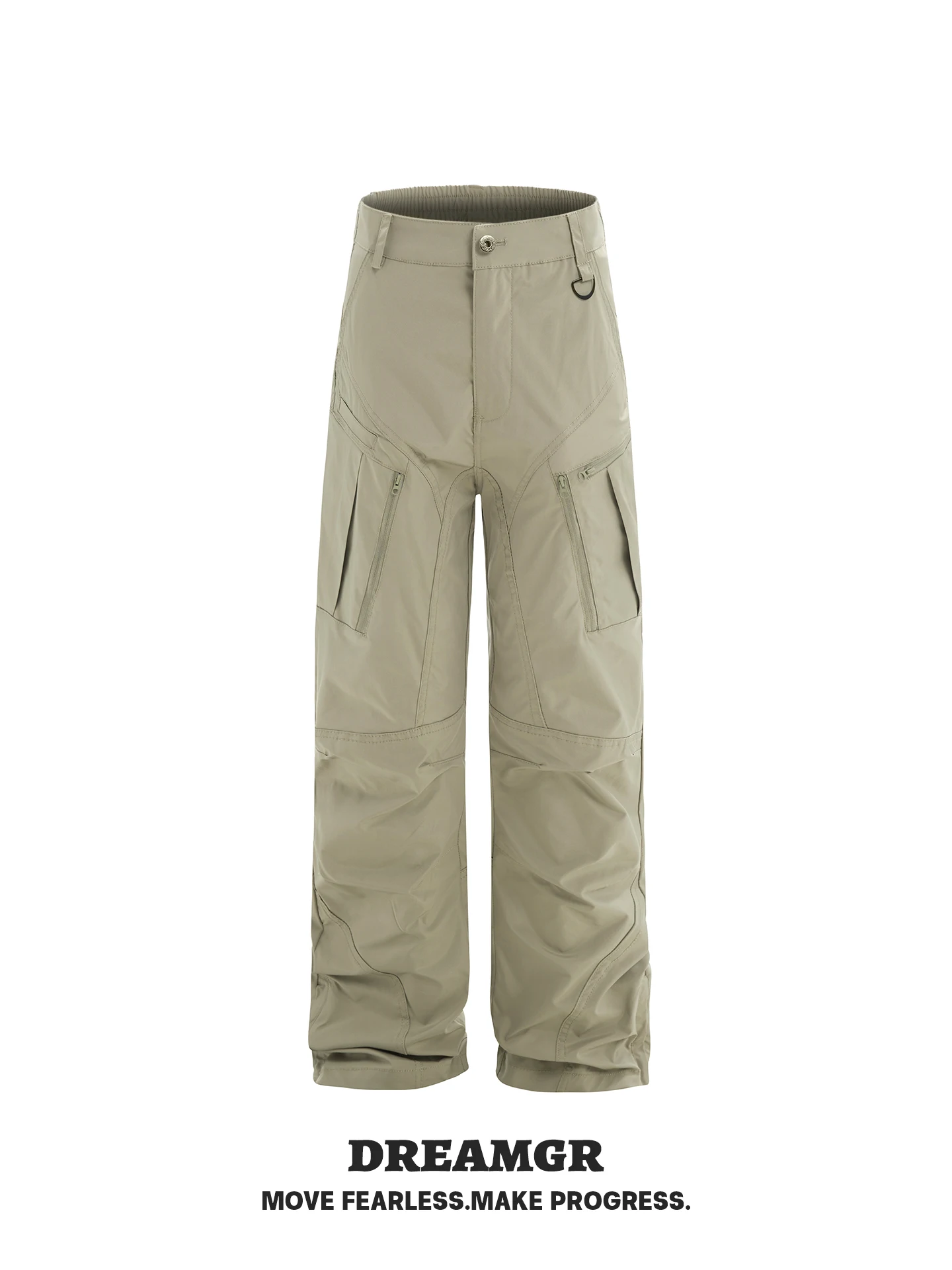 

Men's Casual Outdoor Cargo Pants Straight Leg Zipper Decorated Mountain Soldier Workwear Trousers for Hiking And Cam