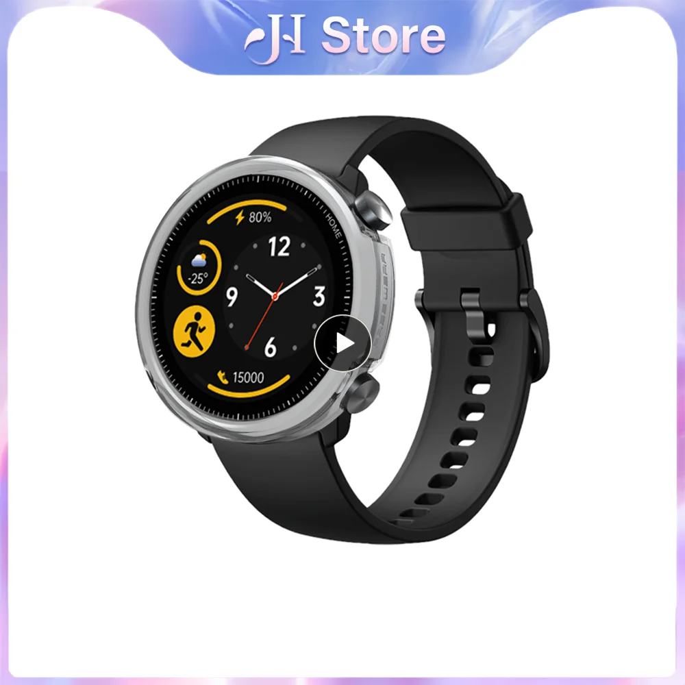 Bumper Screen Protective Film Fit Practical Smartwatch Half Pack Portable Precise Hole Cutouts Pc Protective Case Cover Durable