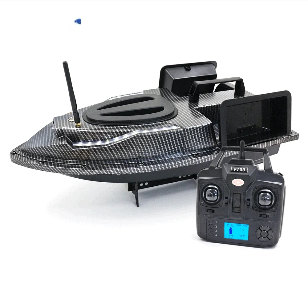 40 Points GPS RC Fishing Bait Boat 500M Auto Return Boat With Dual Hoppers And Cool Turning Light , V010 Upgraded Version