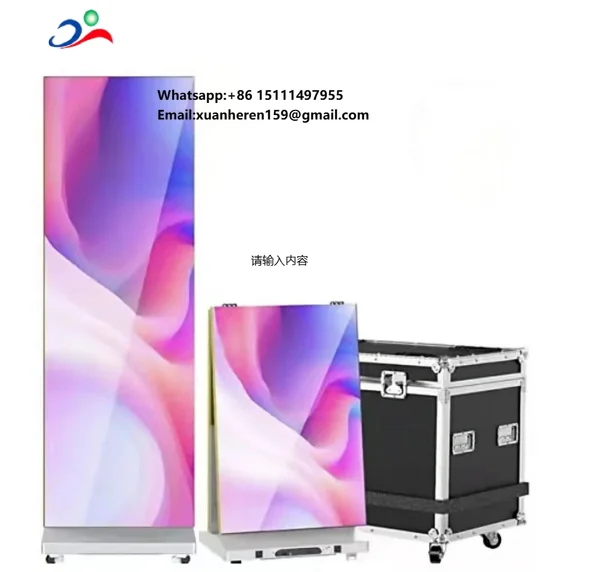 Indoor & Outdoor High-definition, Movable LED Folding Poster Screen, Full-color Commercial Advertising Screen