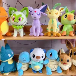 PokĂ©mon Anime Figura Brinquedo De PelĂșcia, Grookey, Sprigata, Oshawott, Leafeon, Espeon, Morpeko, Gonbe, Mimikyu, 18-28cm