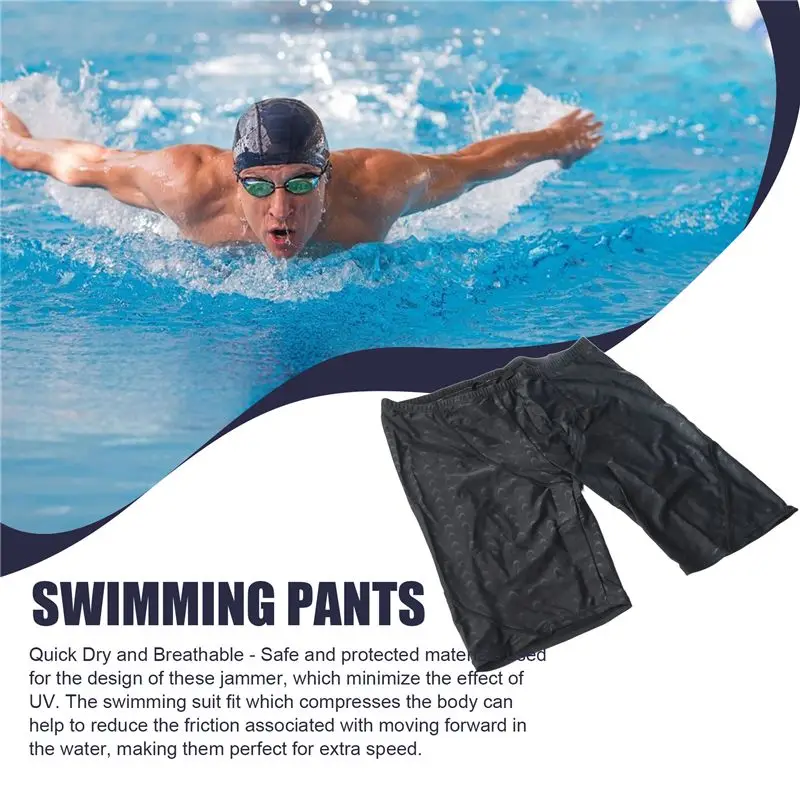Quick Dry Swim Jammers For Men, Shark Grain Men Swim Trunks Swimsuit Bathing Suits
