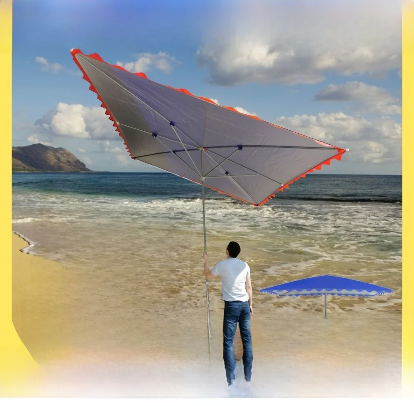 

Commercial Outdoor Large Umbrella Slope Sunshade Stall Booth Six Bones Square Sun Protection Umbrella for Business Use