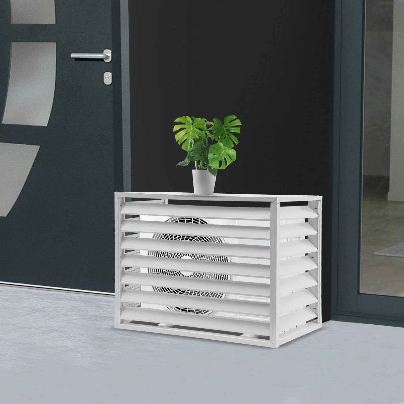 

Белый цветной уличный забор, декор для мусорного бака для двора, металлический независимый экран для конфиденциальности, подходит для кондиционера 2-3P