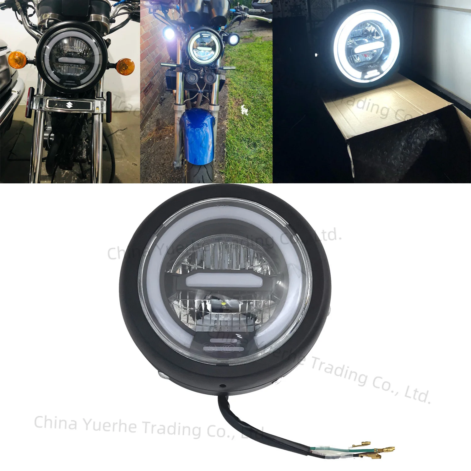 

Мотоциклетные 6,5 "светодиодные HI/низкие круглые фары для Harley Sportster Honda Chopper Cafe Racer Bobber на заказ