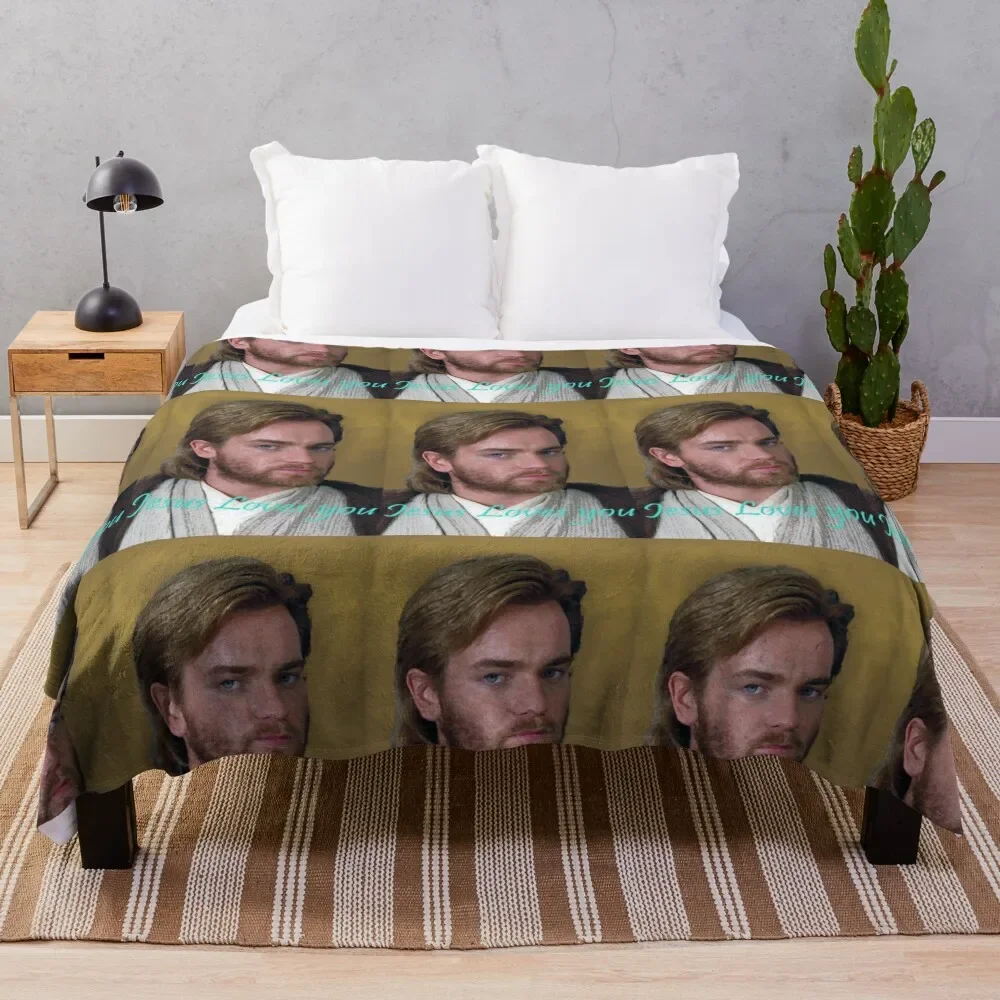 

Space Jesus Loves You (Ewan McGregor) Throw Blanket Soft Beds Sofa Quilt Blankets