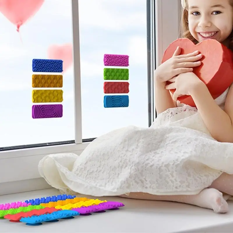 76HF Silicone Texture Sensory Cup Toy for Office Bathrate Creative Play 8pcs